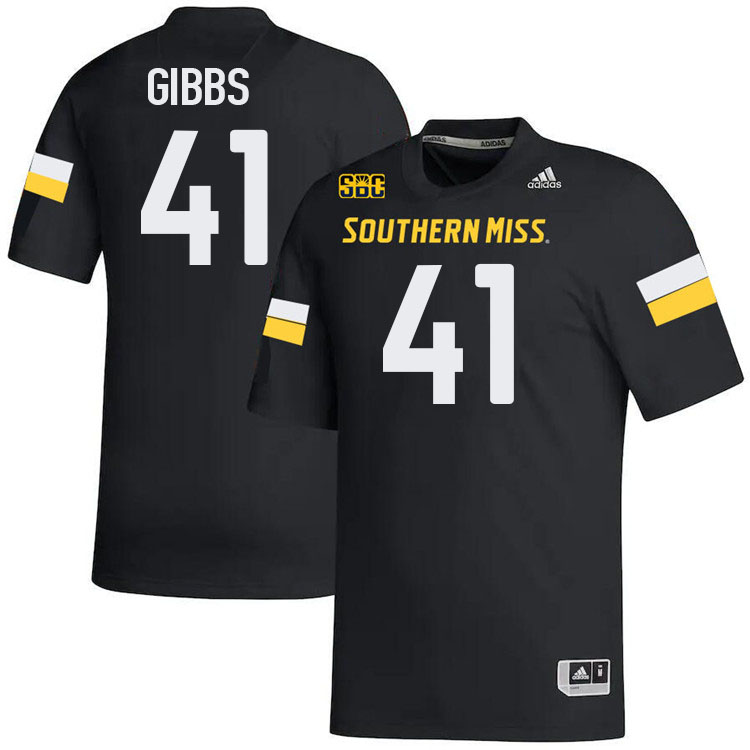 Southern Miss Golden Eagles #41 Connor Gibbs Jersey Football Uniforms-Black